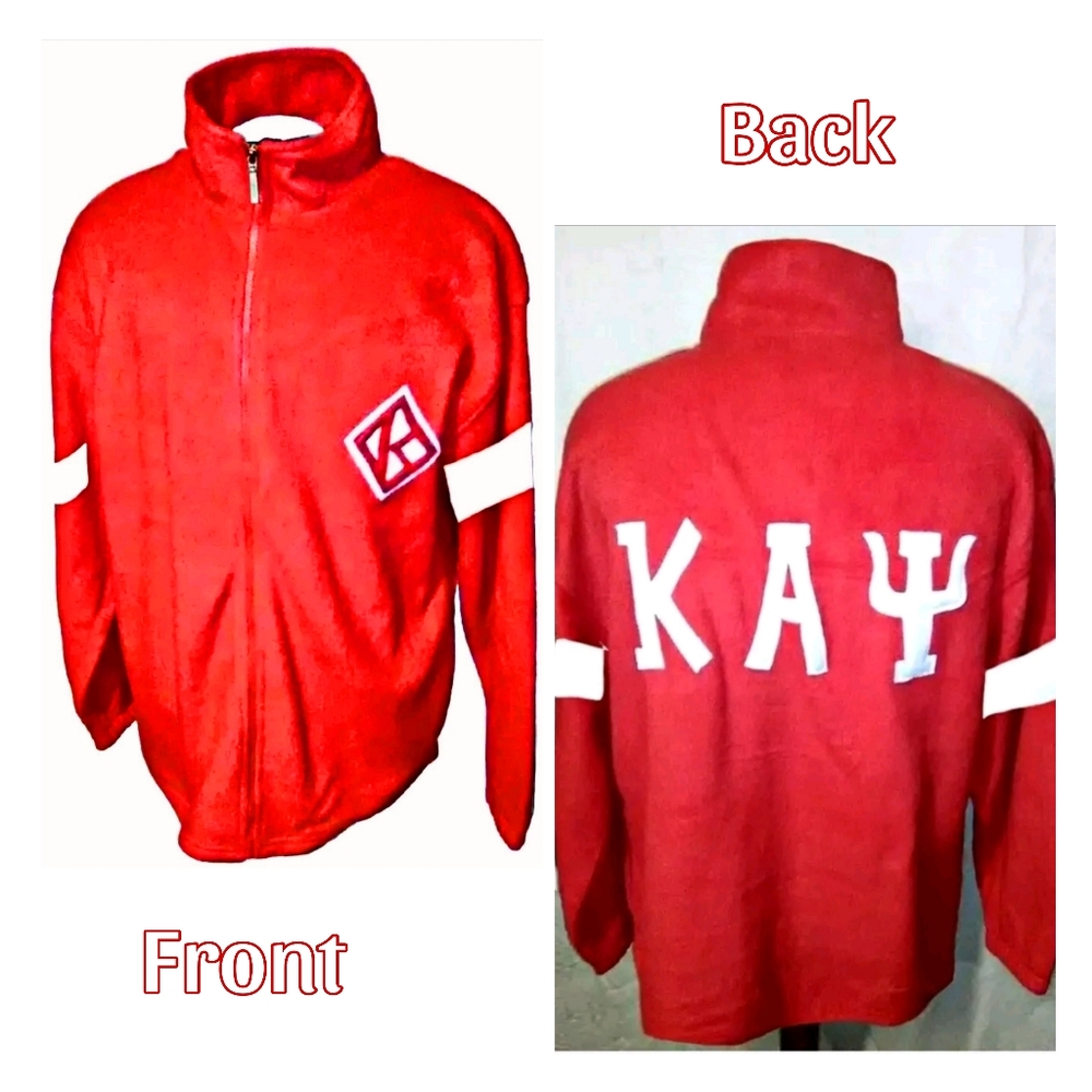 NEW Kappa Alpha Psi Fraternity Men’s Red/White Polar Fleece Outerwear Jacket! L